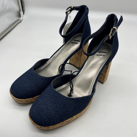 Worthington Womens Panama Block Heel Pumps Denim Size 9.5M - Picture 10 of 12